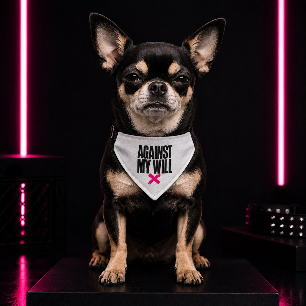 Against My Will Clip-On Pet Bandana